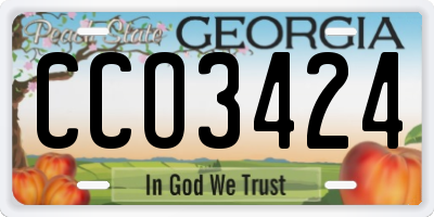 GA license plate CCO3424