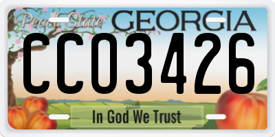 GA license plate CCO3426