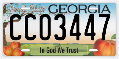 GA license plate CCO3447