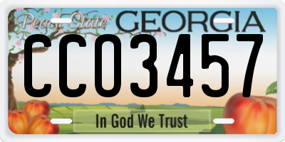 GA license plate CCO3457