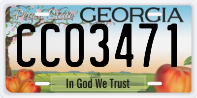 GA license plate CCO3471
