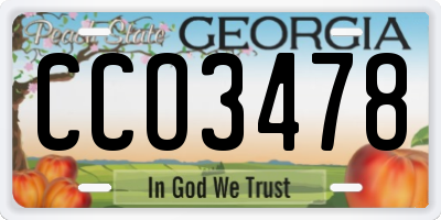 GA license plate CCO3478