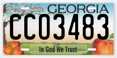GA license plate CCO3483