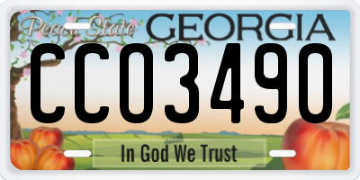 GA license plate CCO3490