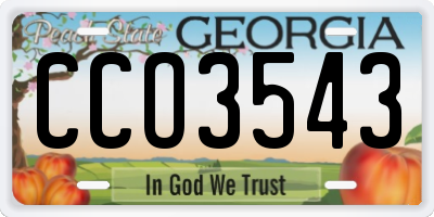 GA license plate CCO3543