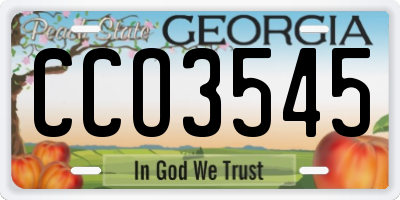 GA license plate CCO3545