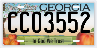 GA license plate CCO3552