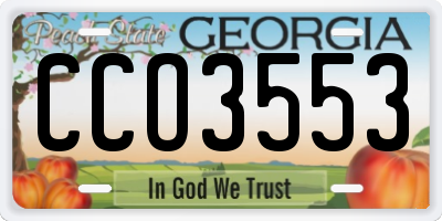 GA license plate CCO3553