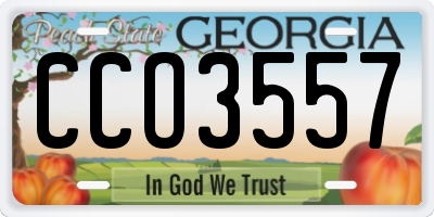 GA license plate CCO3557