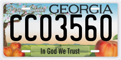 GA license plate CCO3560