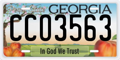 GA license plate CCO3563
