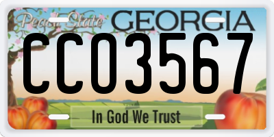 GA license plate CCO3567