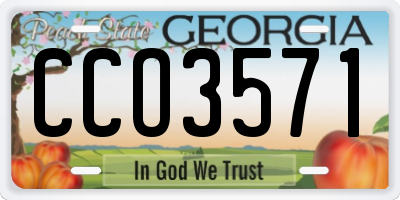 GA license plate CCO3571