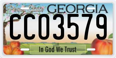 GA license plate CCO3579