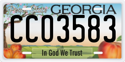 GA license plate CCO3583