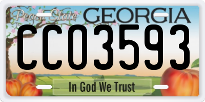 GA license plate CCO3593