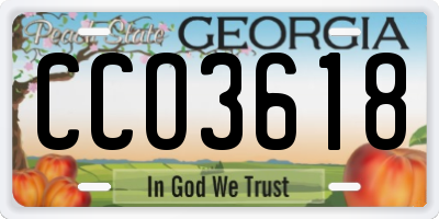 GA license plate CCO3618