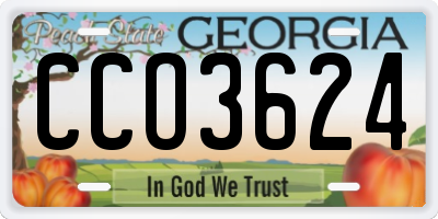 GA license plate CCO3624