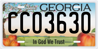 GA license plate CCO3630