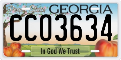 GA license plate CCO3634