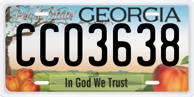 GA license plate CCO3638