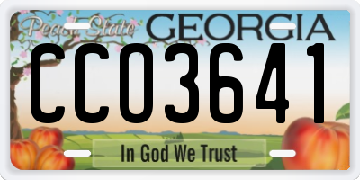 GA license plate CCO3641