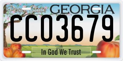 GA license plate CCO3679