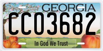 GA license plate CCO3682