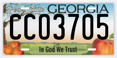GA license plate CCO3705