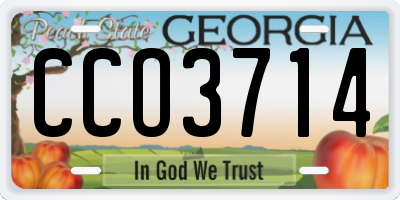 GA license plate CCO3714