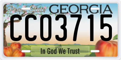 GA license plate CCO3715