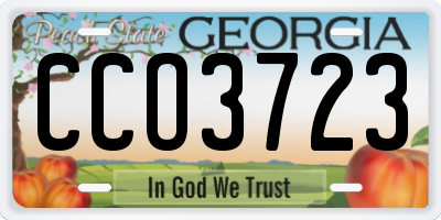 GA license plate CCO3723
