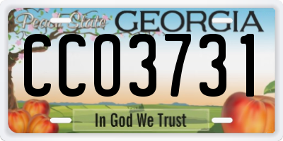 GA license plate CCO3731