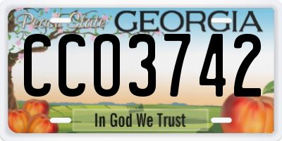 GA license plate CCO3742