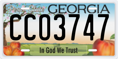 GA license plate CCO3747