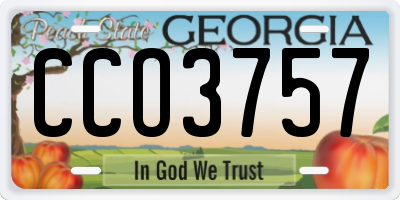 GA license plate CCO3757