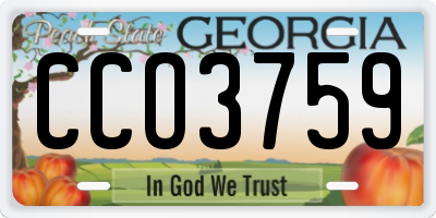 GA license plate CCO3759