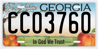 GA license plate CCO3760