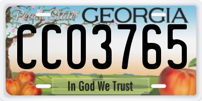 GA license plate CCO3765