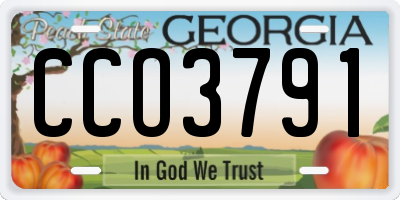 GA license plate CCO3791