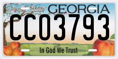GA license plate CCO3793