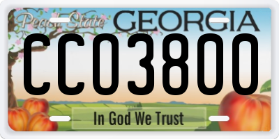GA license plate CCO3800