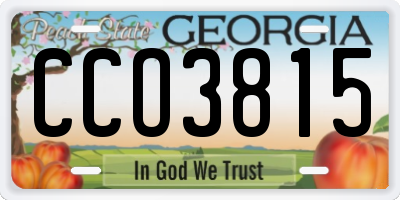 GA license plate CCO3815
