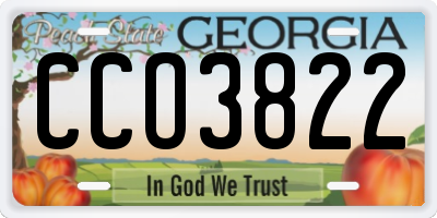 GA license plate CCO3822