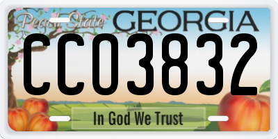GA license plate CCO3832