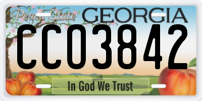 GA license plate CCO3842