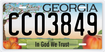 GA license plate CCO3849