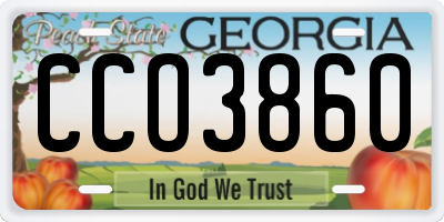 GA license plate CCO3860