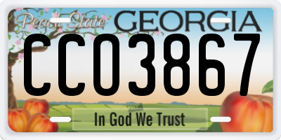 GA license plate CCO3867