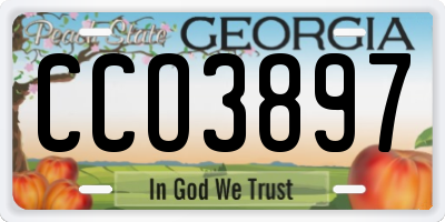 GA license plate CCO3897